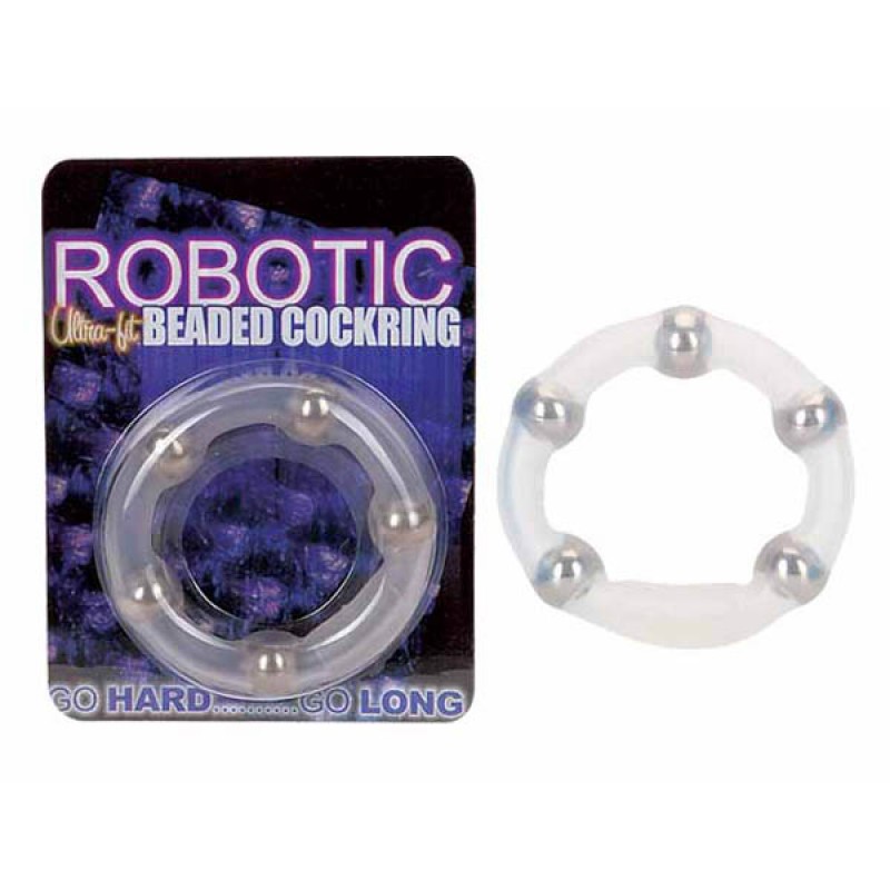 Robotic Beaded Cock Ring - Clear
